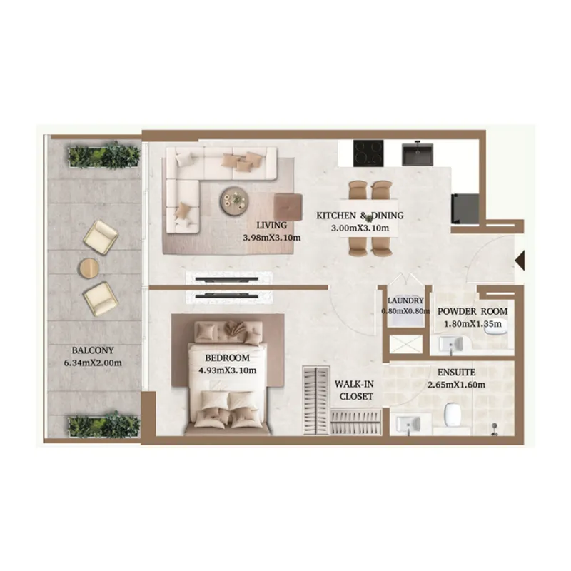 Floor plan — 1 BR