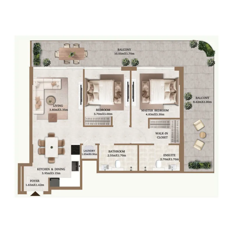 Floor plan — 2 BR