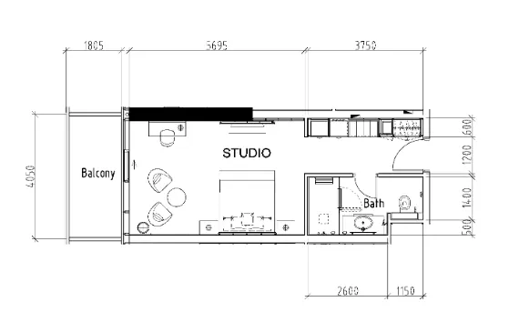 Floor plan — Studio