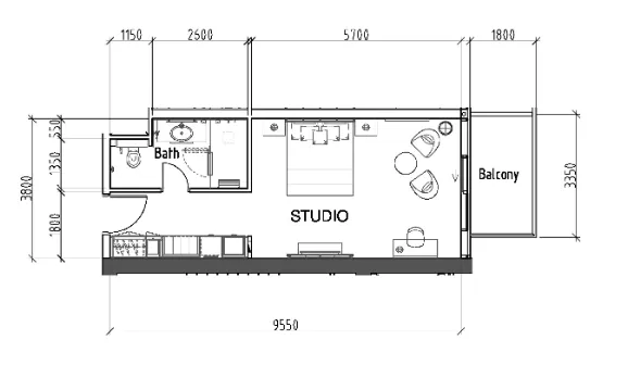 Floor plan — Studio