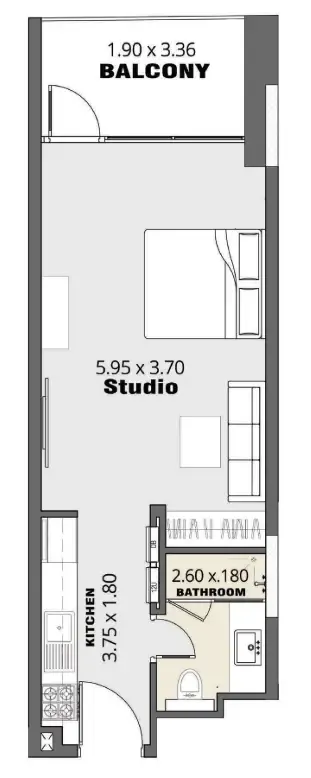 Floor plan — Studio