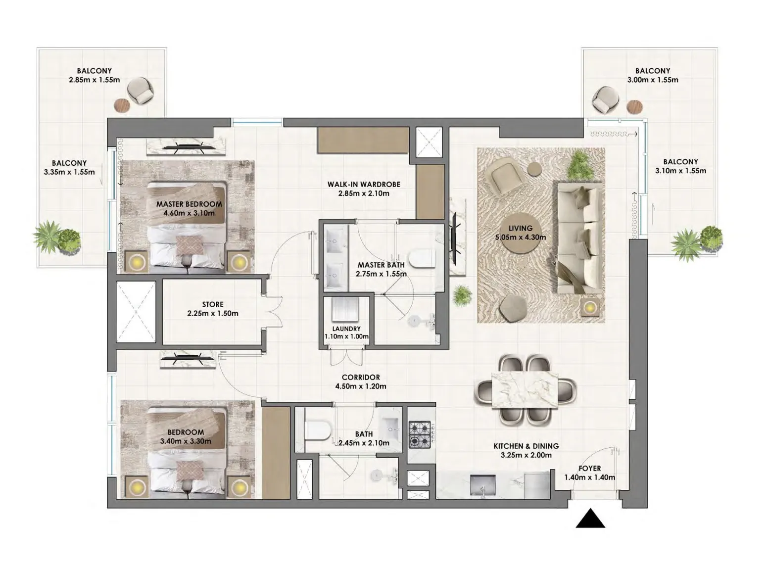 Floor plan — 2 BR
