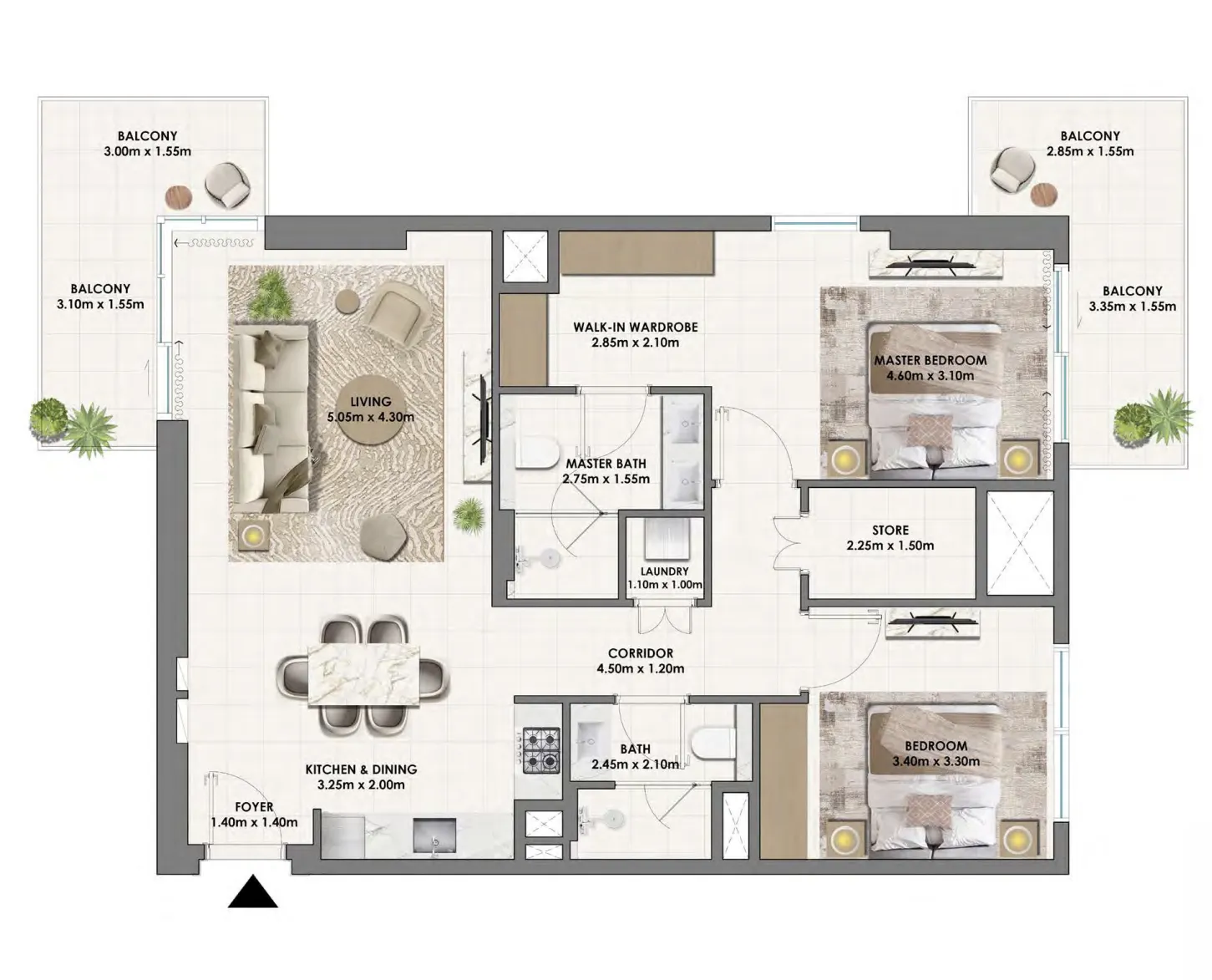 Floor plan — 2 BR