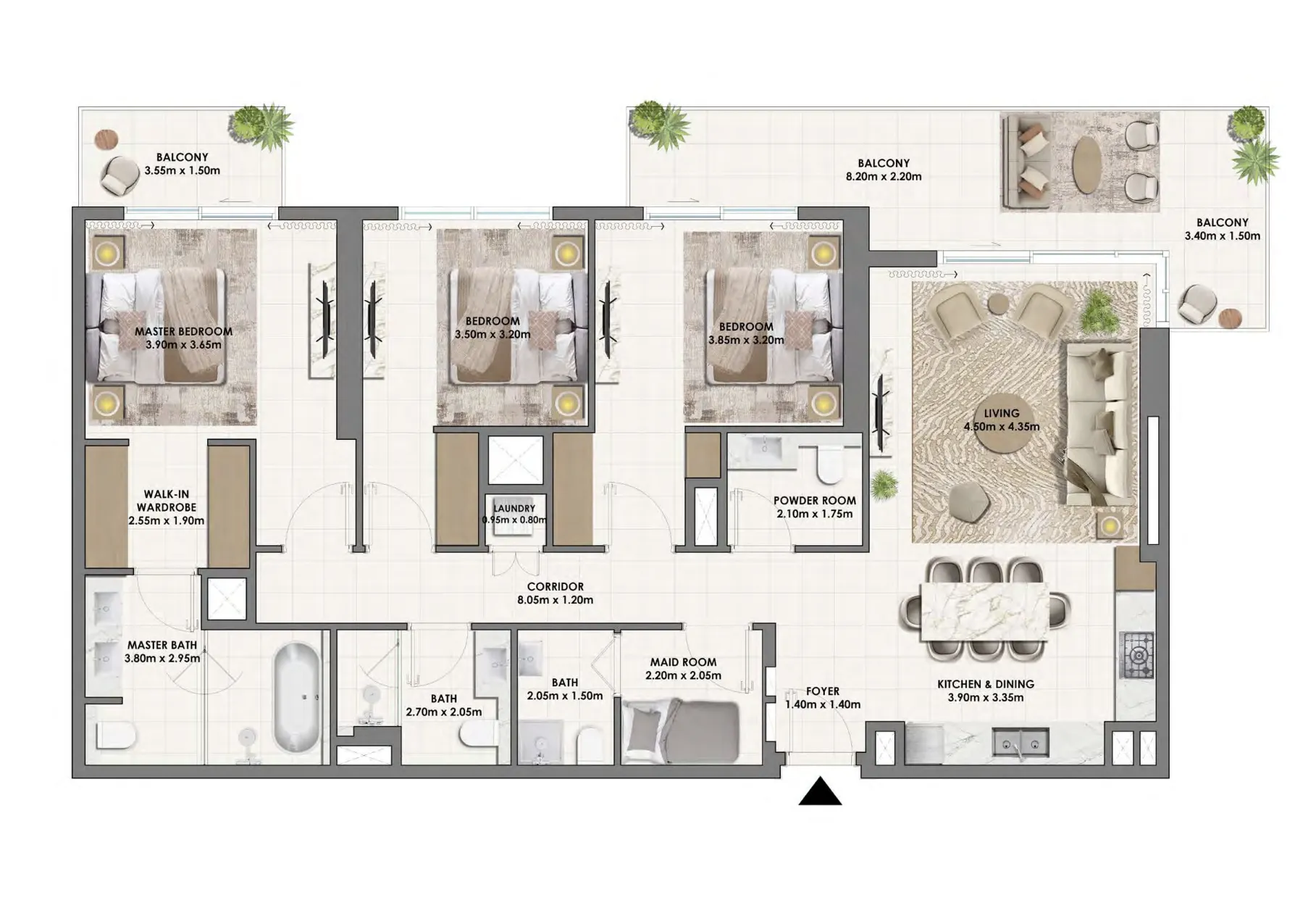 Floor plan — 3 BR
