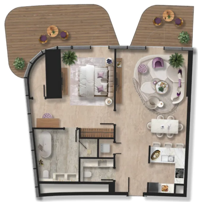Floor plan — 1 BR