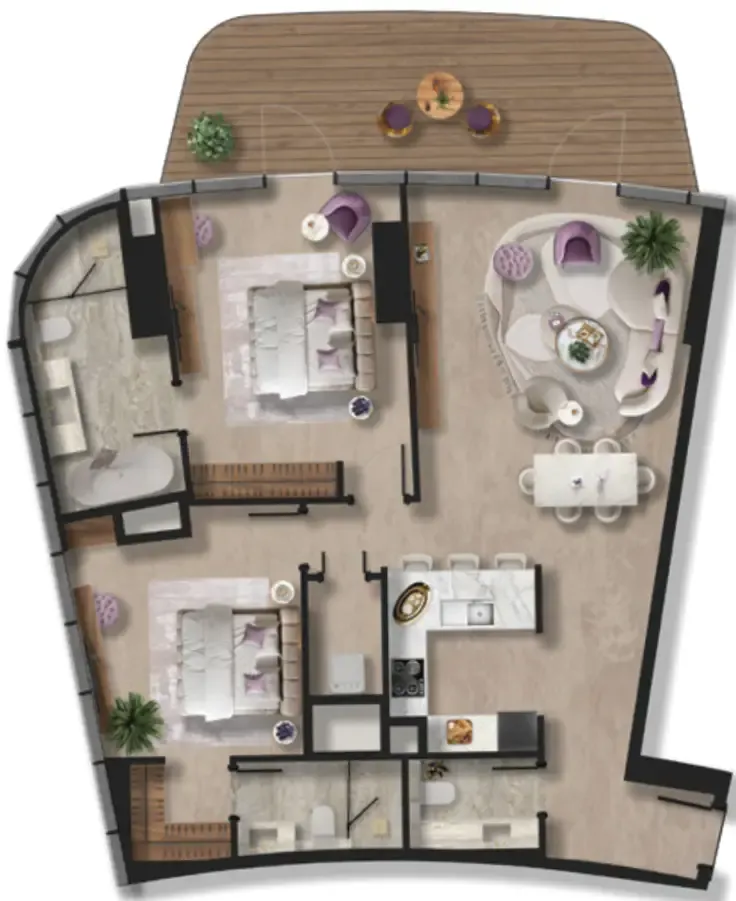 Floor plan — 2 BR