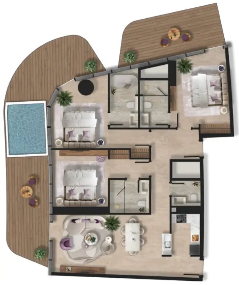 Floor plan — 3 BR