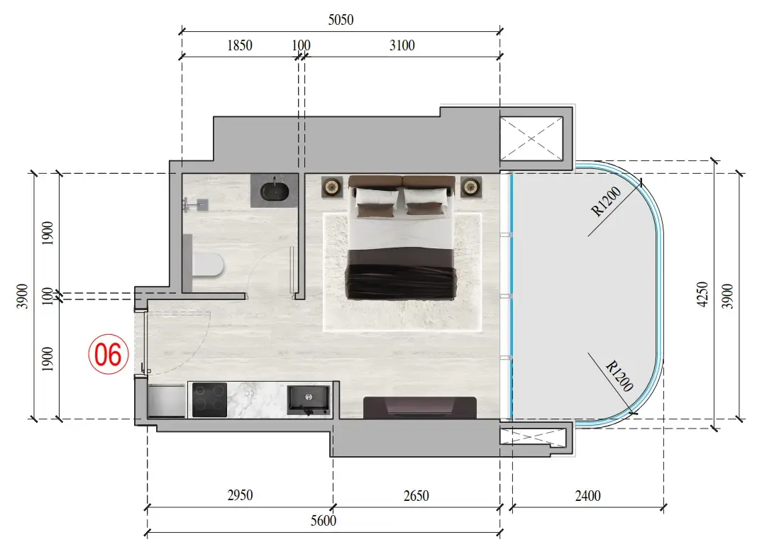 Floor plan — Studio