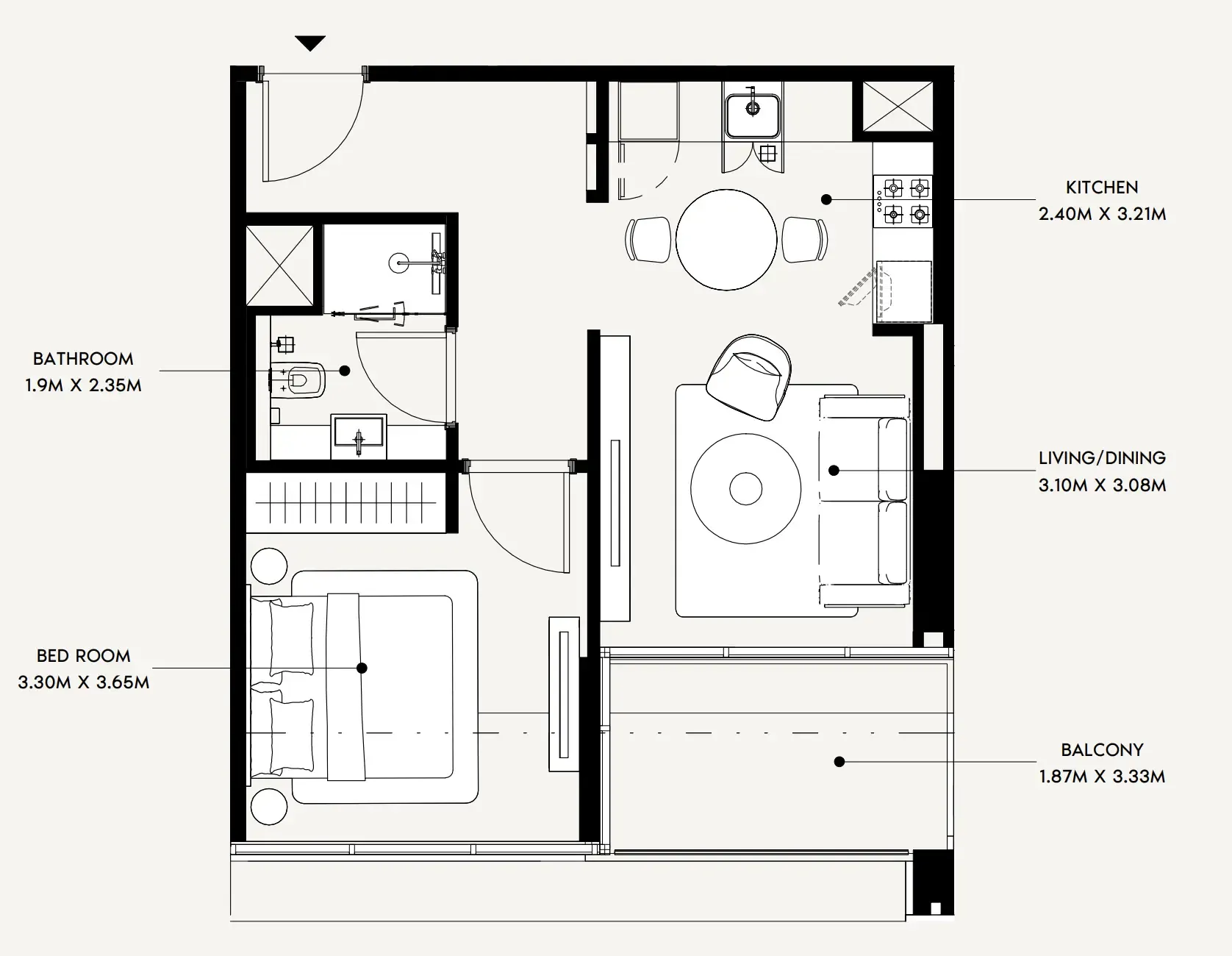 Floor plan — 1 BR