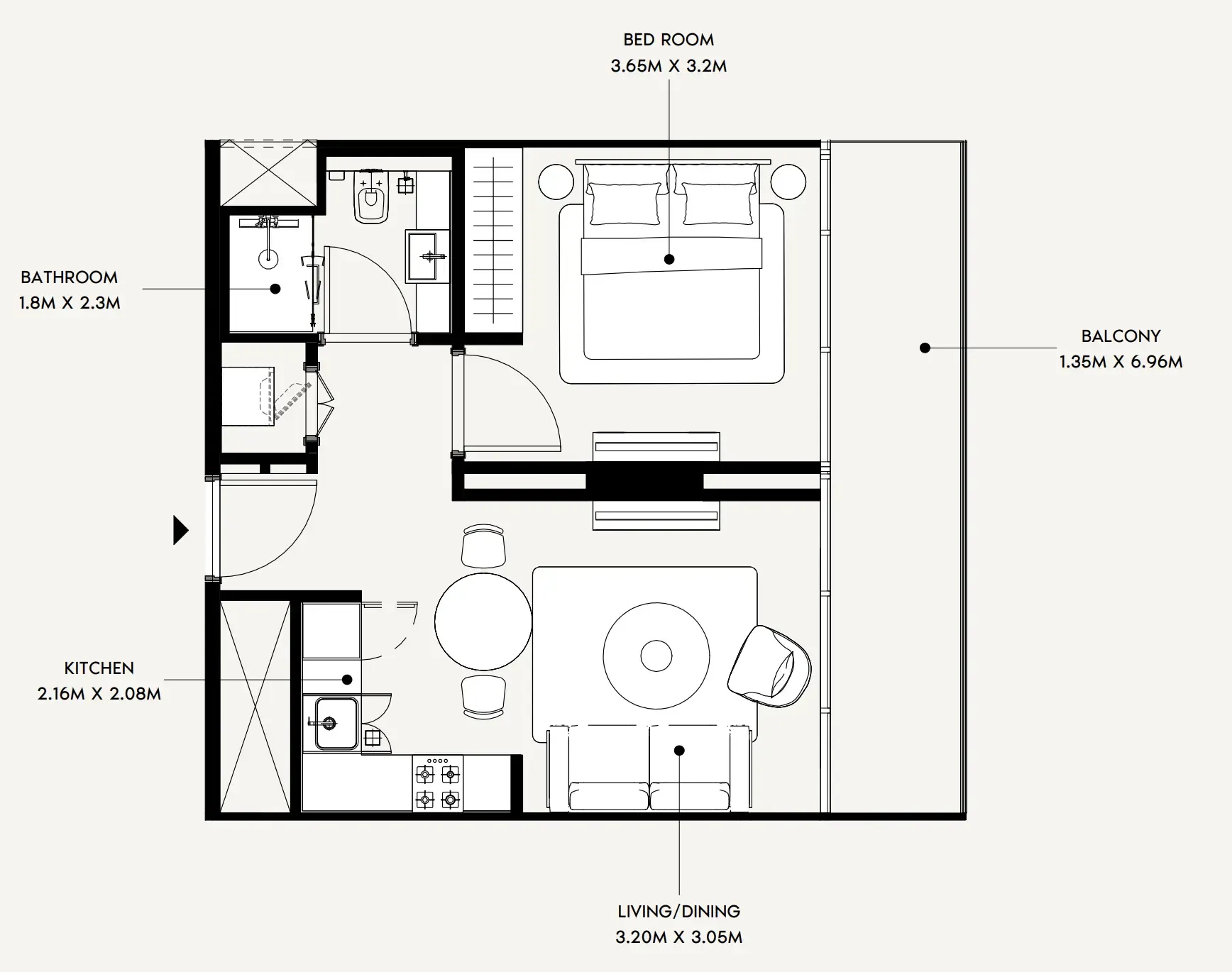 Floor plan — 1 BR