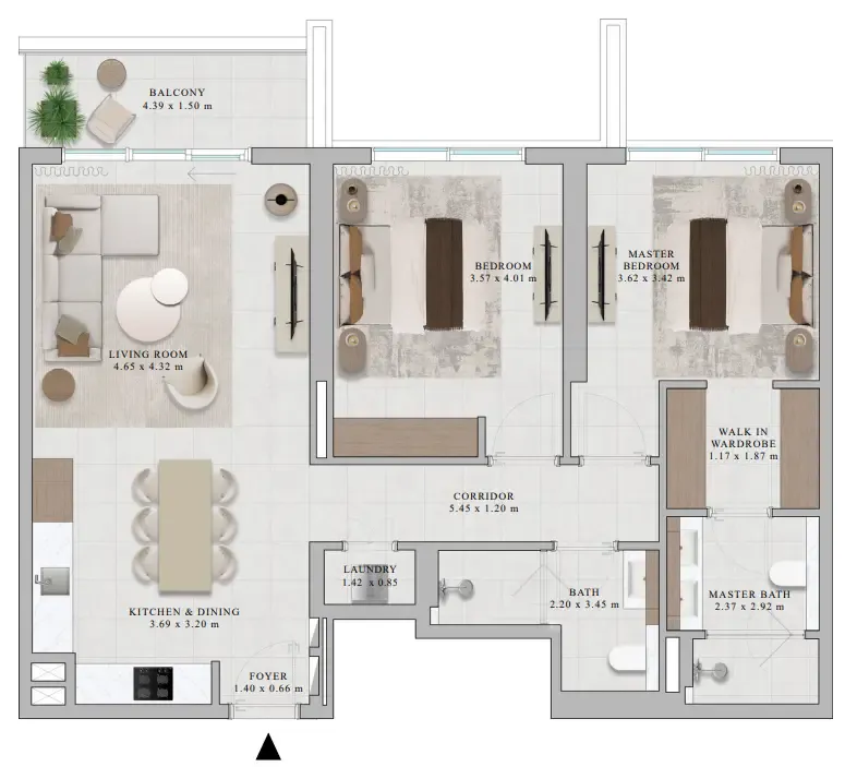 Floor plan — 2 BR