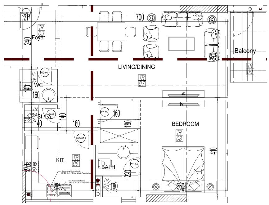 Floor plan — 1 BR