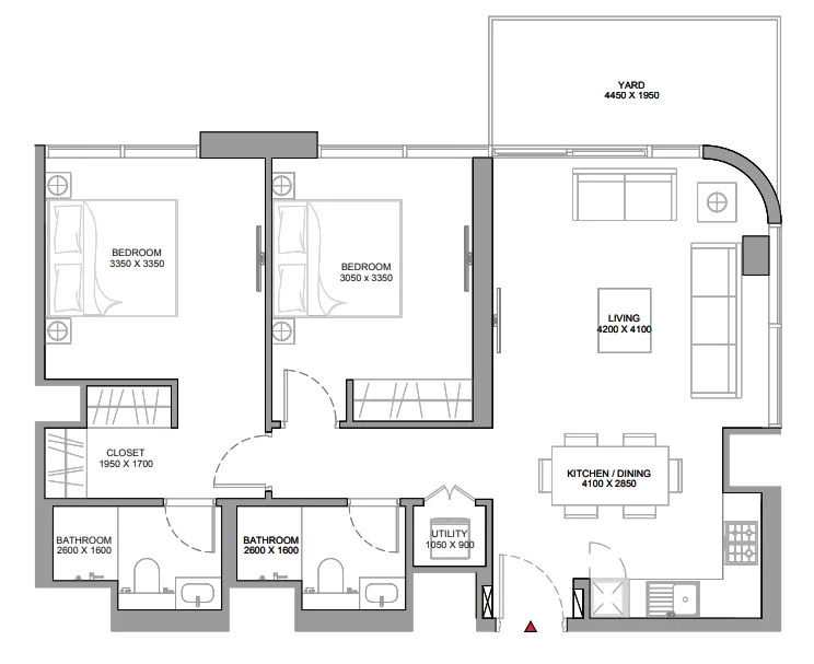 Floor plan — 2 BR