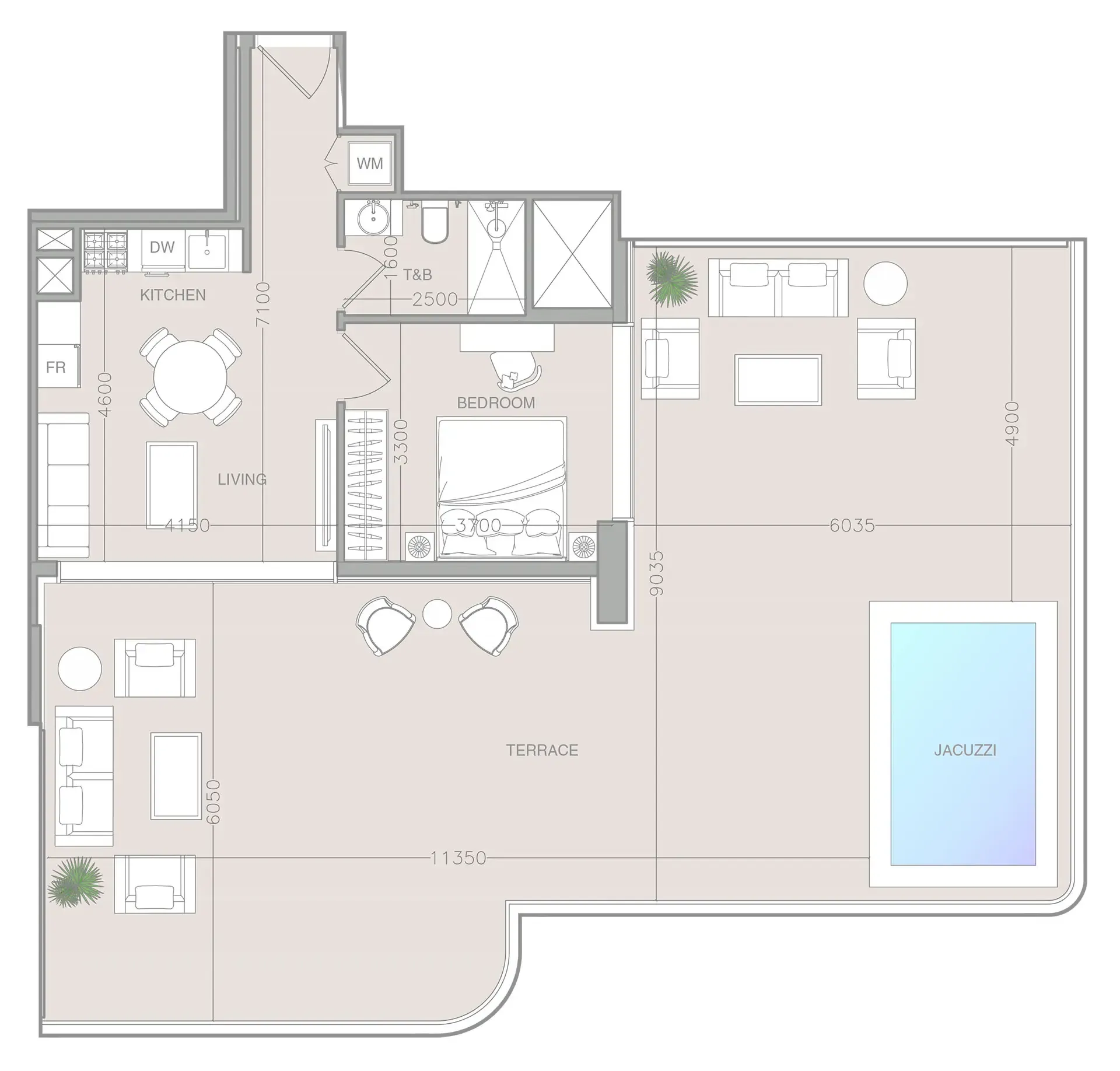 Floor plan — 1 BR