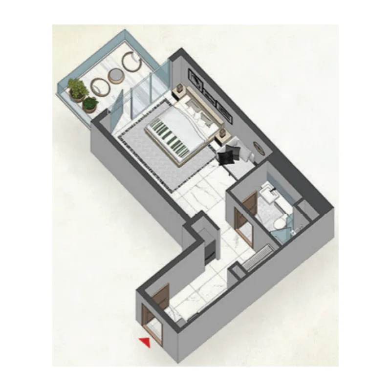Floor plan — 1 BR