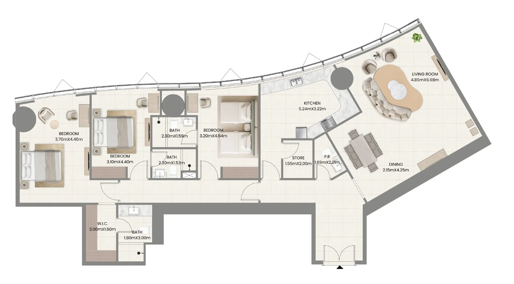 Floor plan — 3 BR