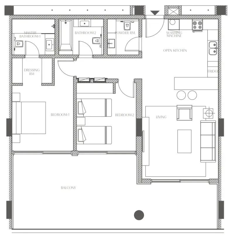 Floor plan — 2 BR