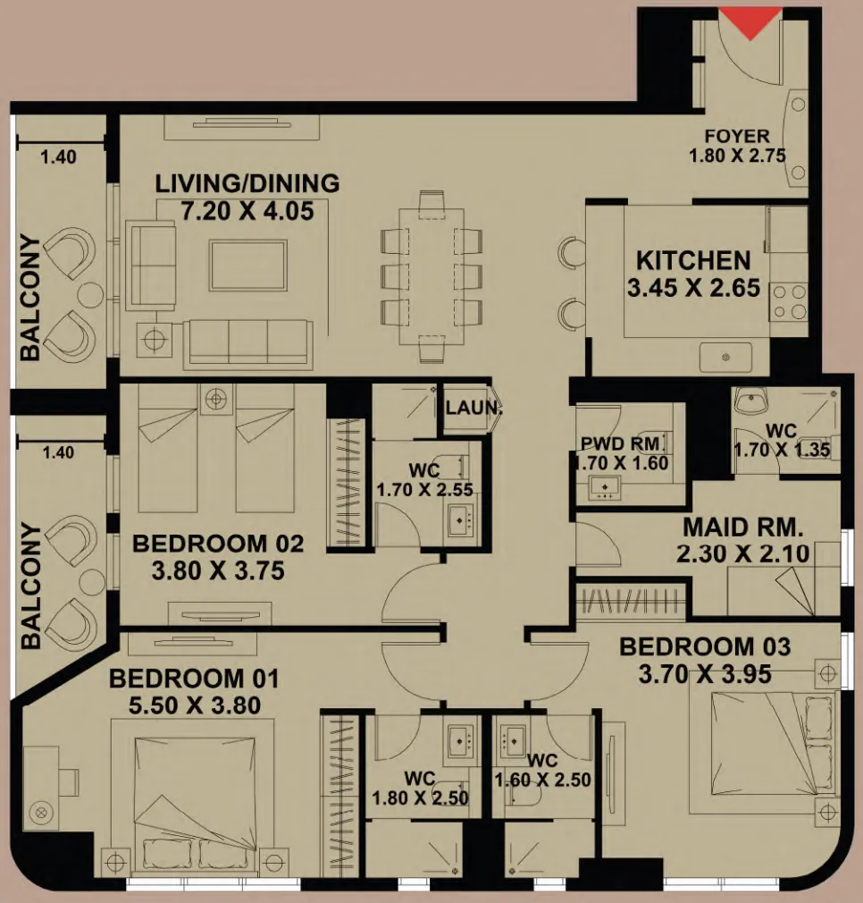 Floor plan — 3.5 BR