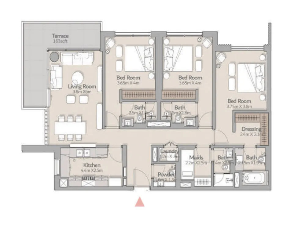 Floor plan — 3 BR