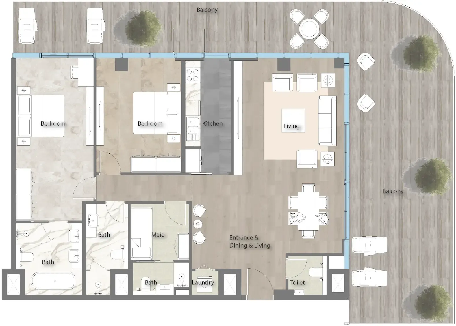 Floor plan — 2 BR