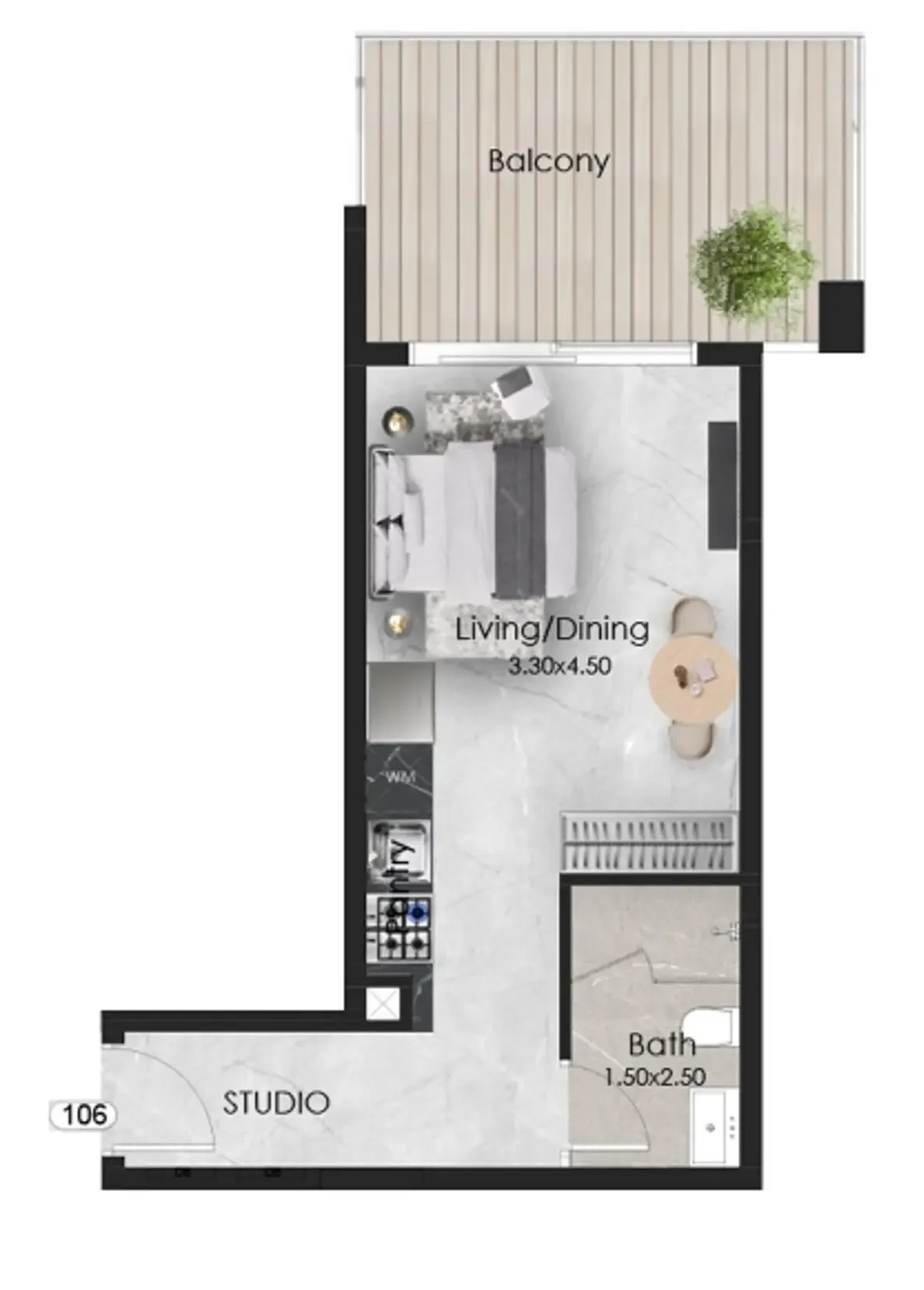 Floor plan — Studio