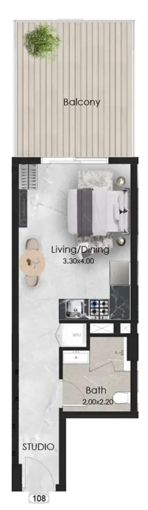 Floor plan — Studio
