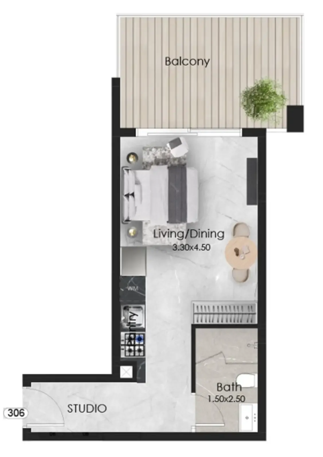 Floor plan — Studio