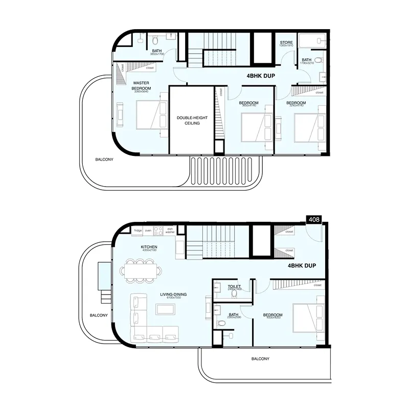 Floor plan — 4 BR