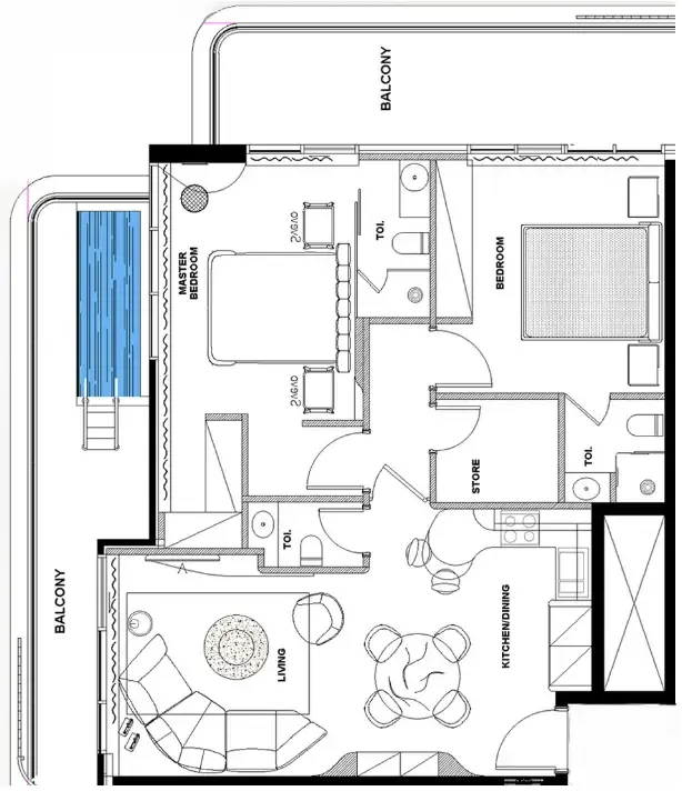 Floor plan — 2 BR