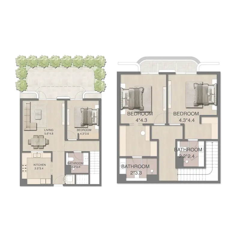 Floor plan — 3 BR