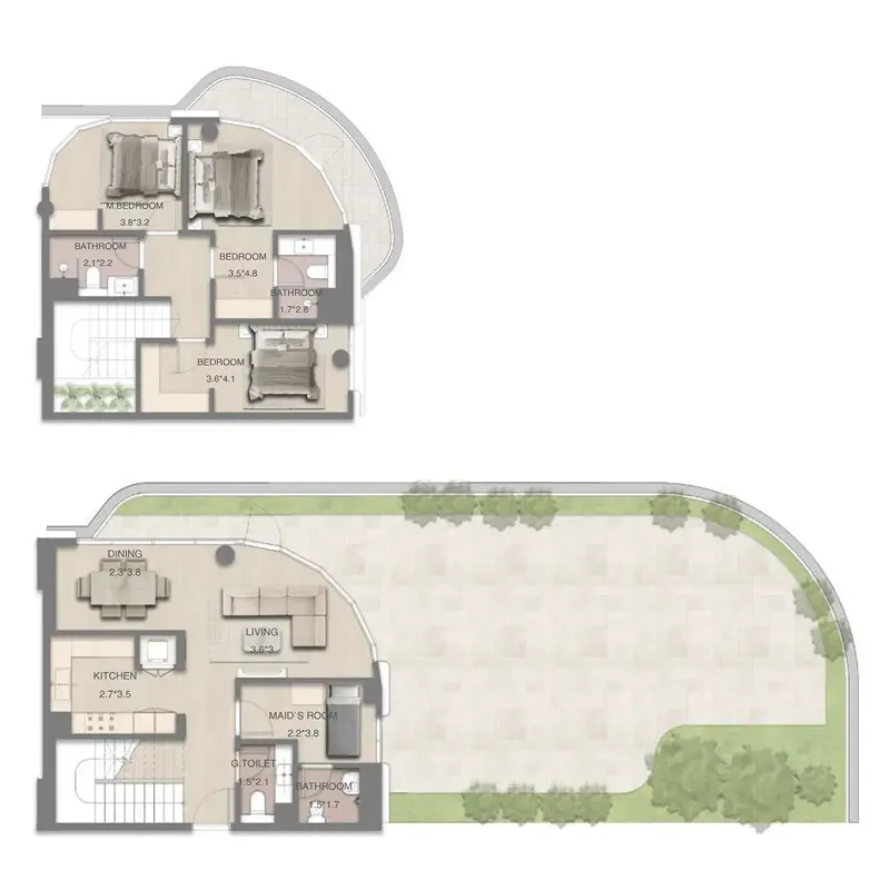 Floor plan — 3 BR