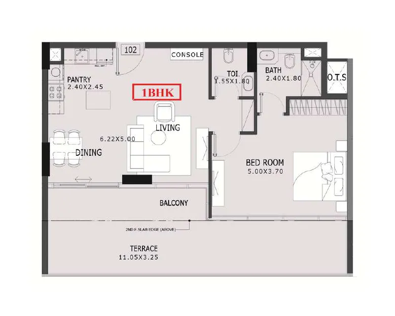 Floor plan — 1 BR
