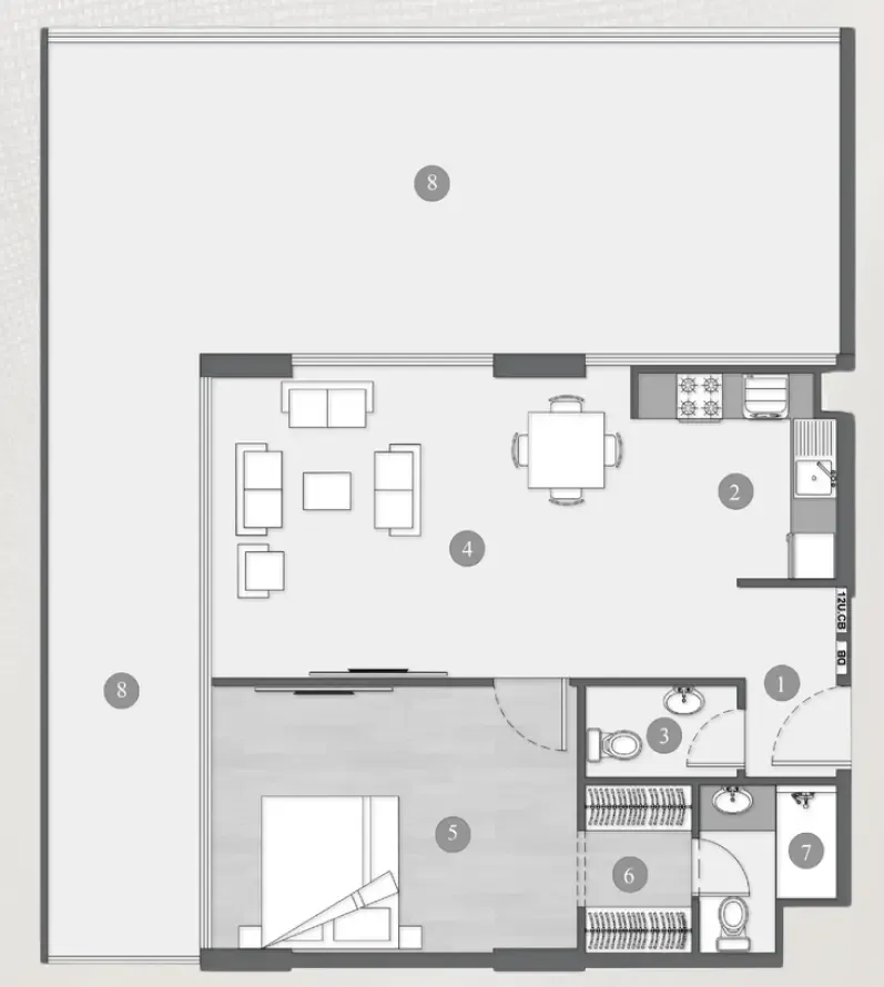 Floor plan — 1 BR