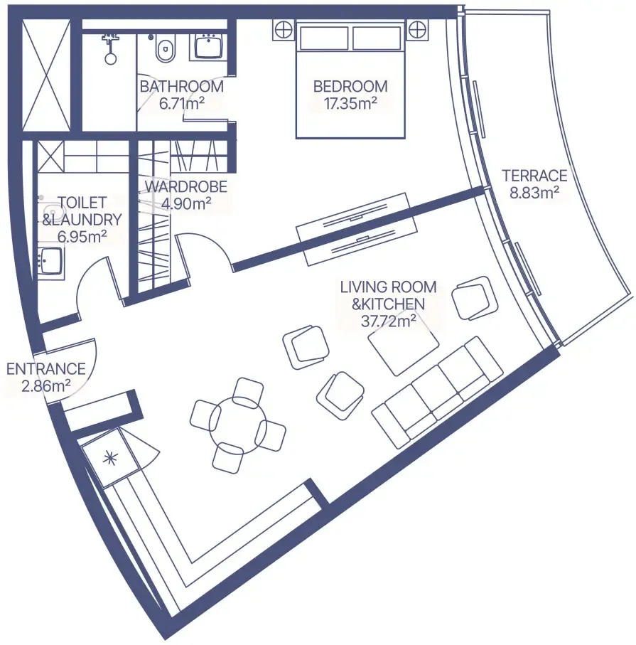 Floor plan — 1 BR