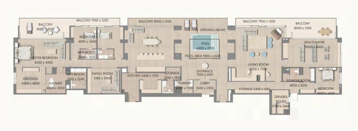 Floor plan — 4 BR