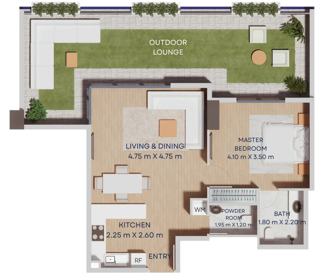 Floor plan — 1 BR