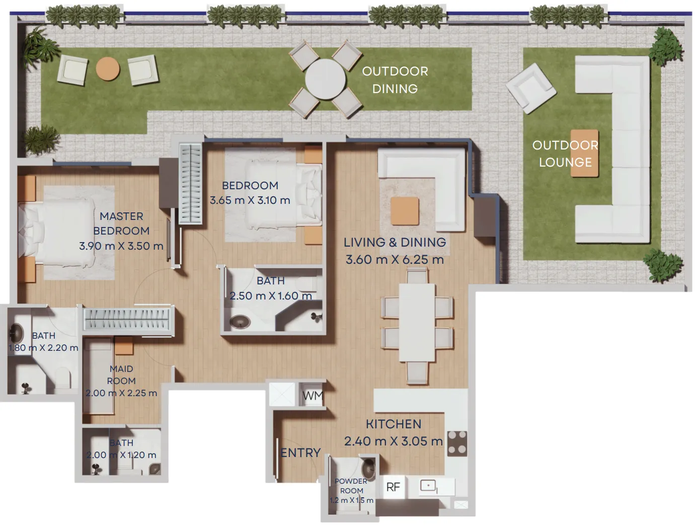 Floor plan — 2 BR