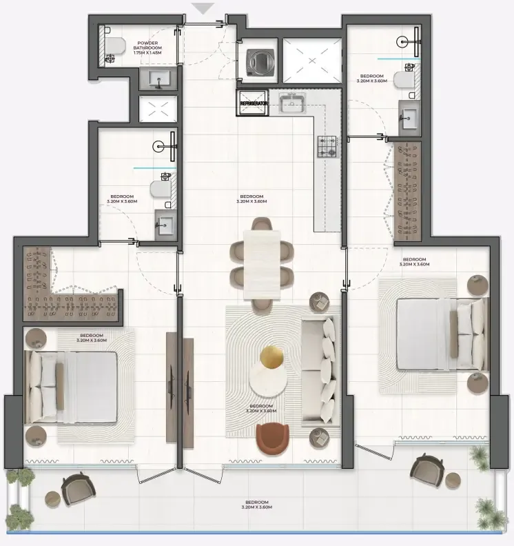 Floor plan — 2 BR