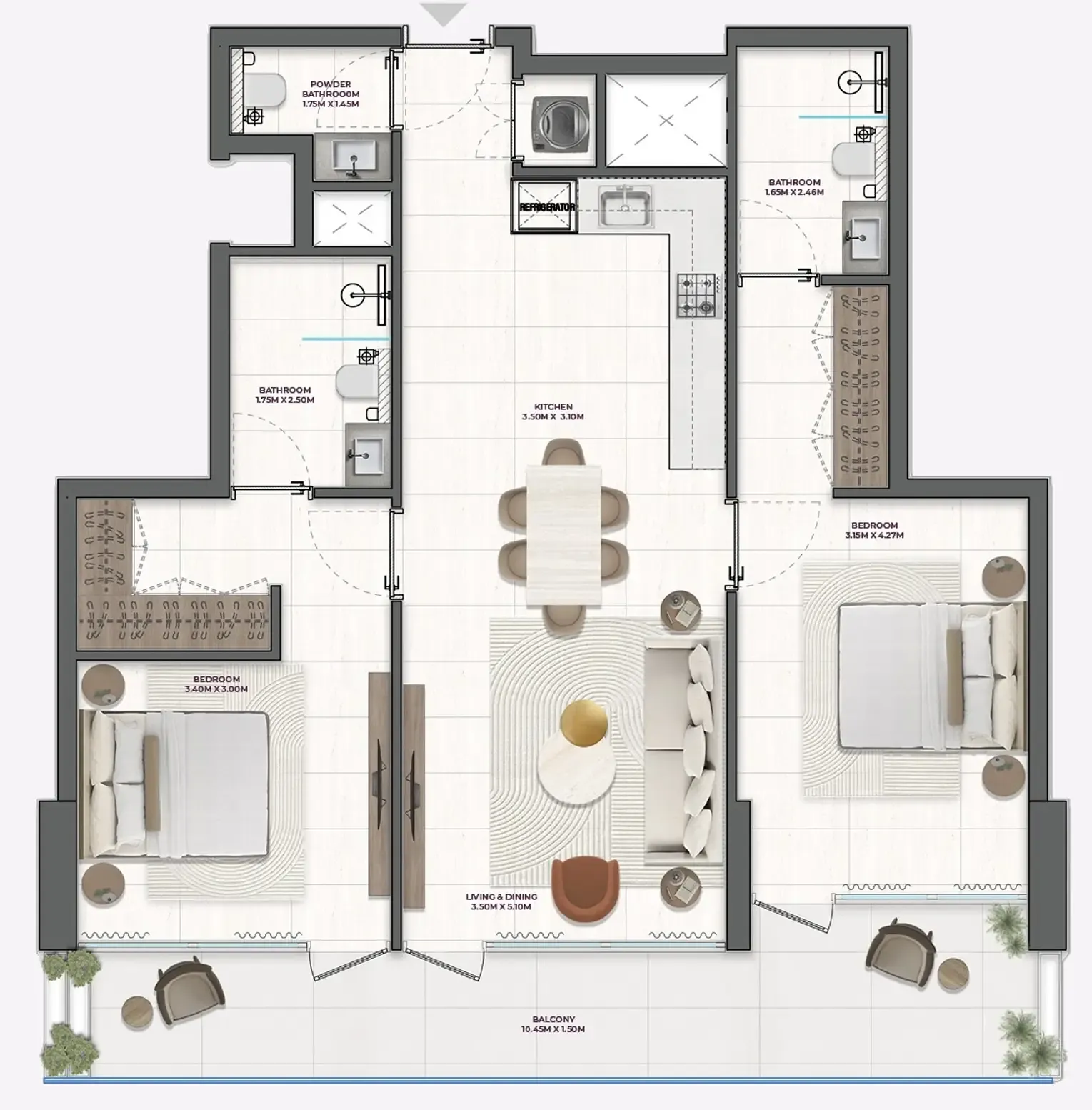 Floor plan — 2 BR