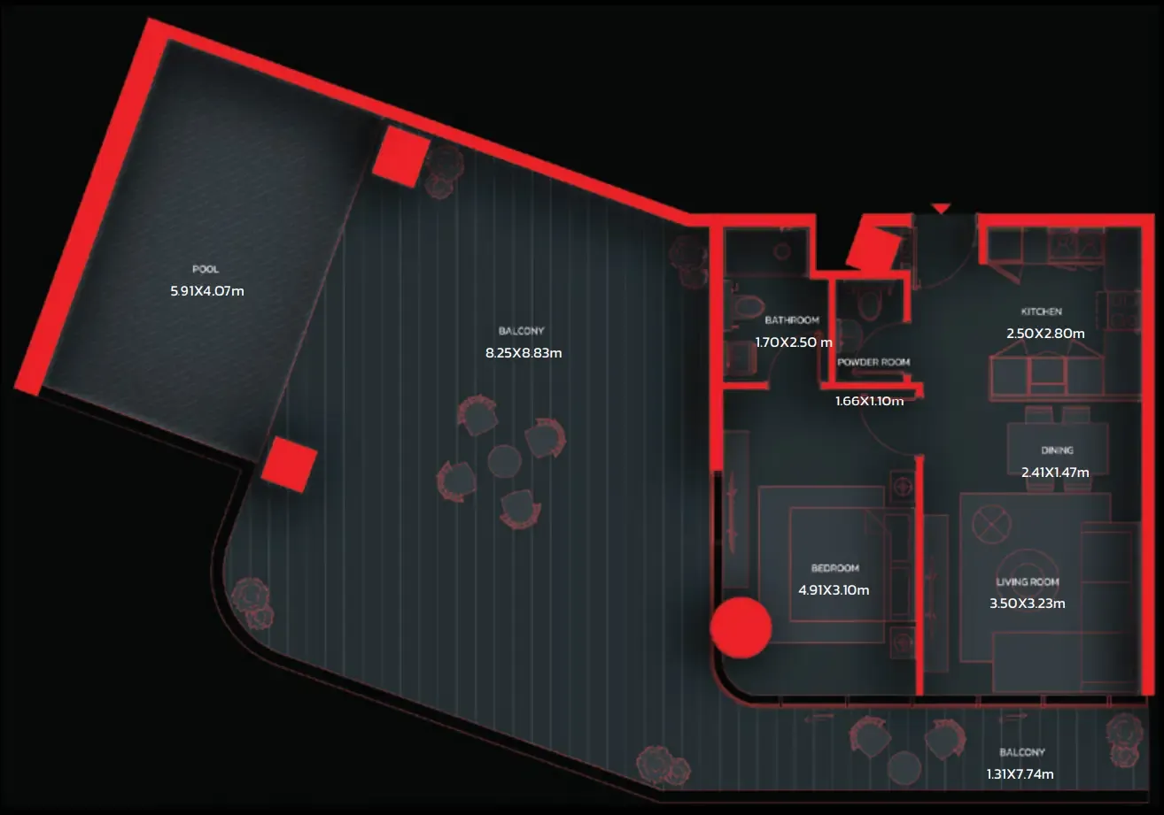 Floor plan — 1 BR