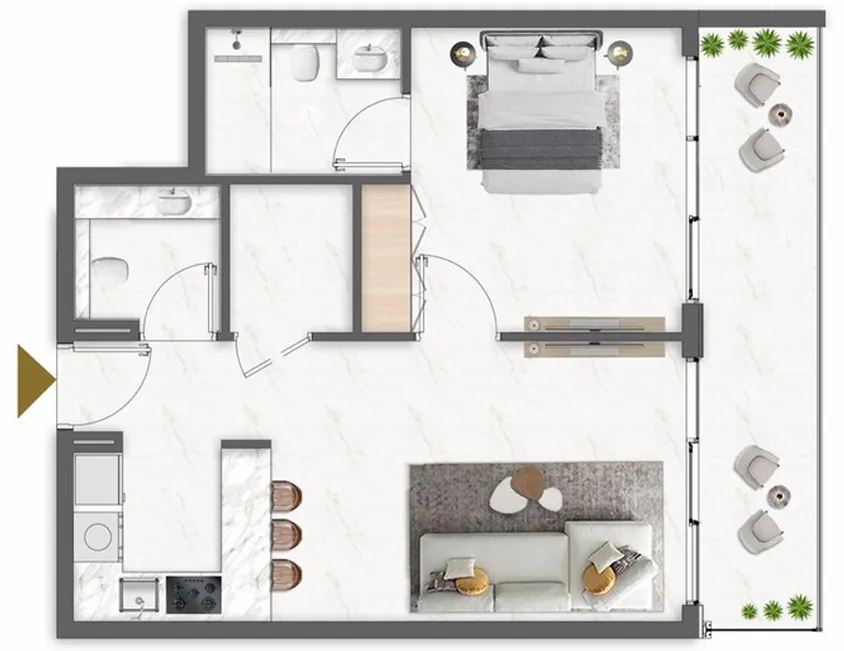 Floor plan — 1 BR