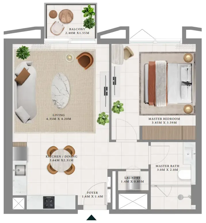 Floor plan — 1 BR
