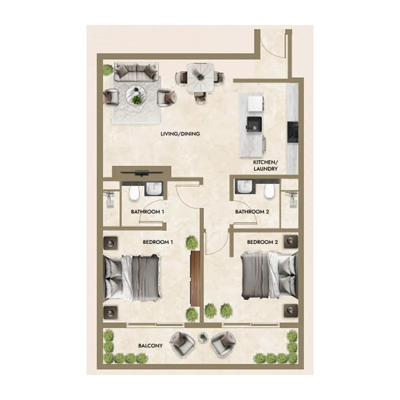 Floor plan — 2 BR