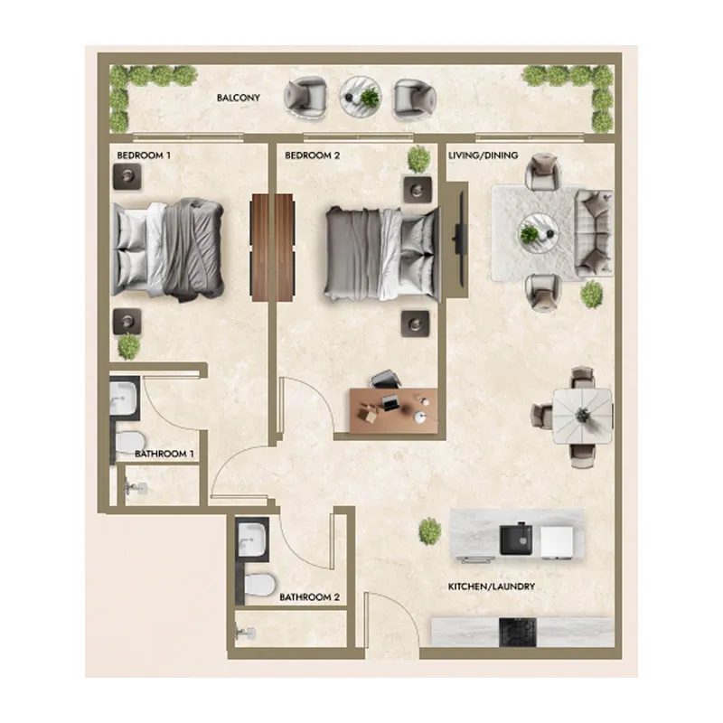 Floor plan — 2 BR