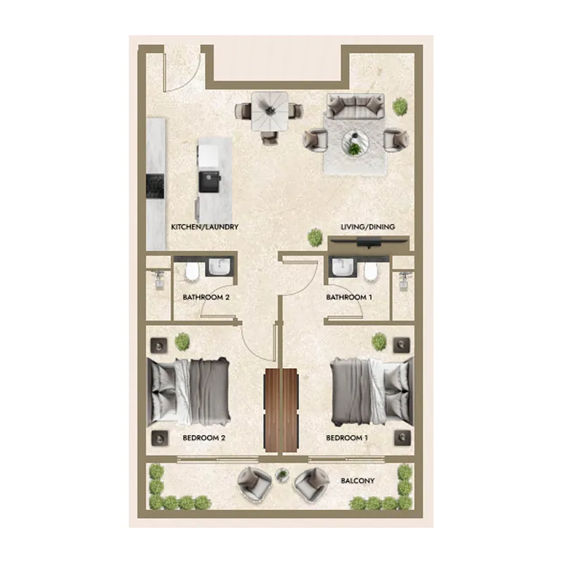 Floor plan — 2 BR