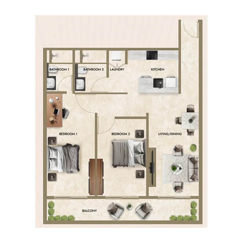 Floor plan — 2 BR