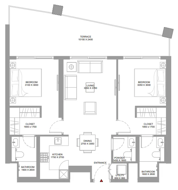 Floor plan — 2 BR