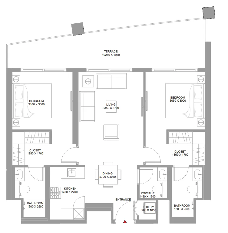 Floor plan — 2 BR