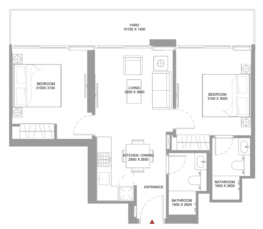 Floor plan — 2 BR