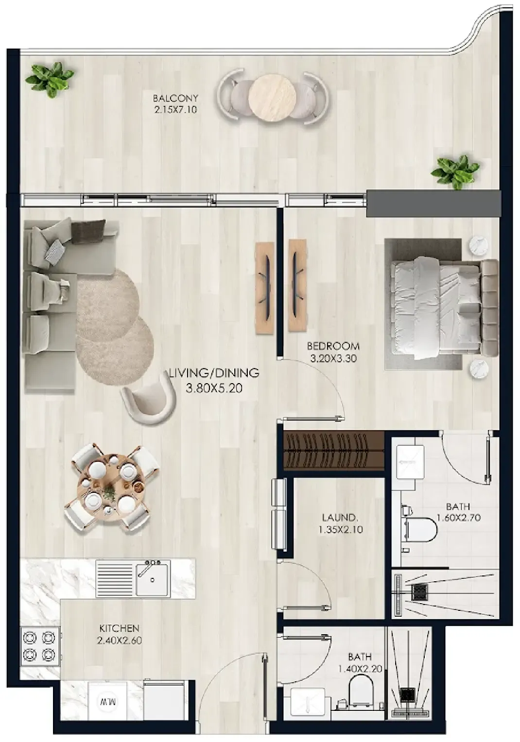 Floor plan — 1 BR
